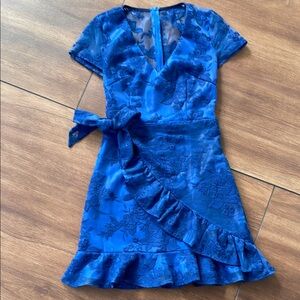 Embroidered Blue Lace Dress
